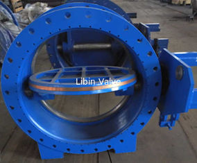 AWWA DN1000 Worm Gear Eccentric Butterfly Valve / Industrial Butterfly Valve Casting Iron Material